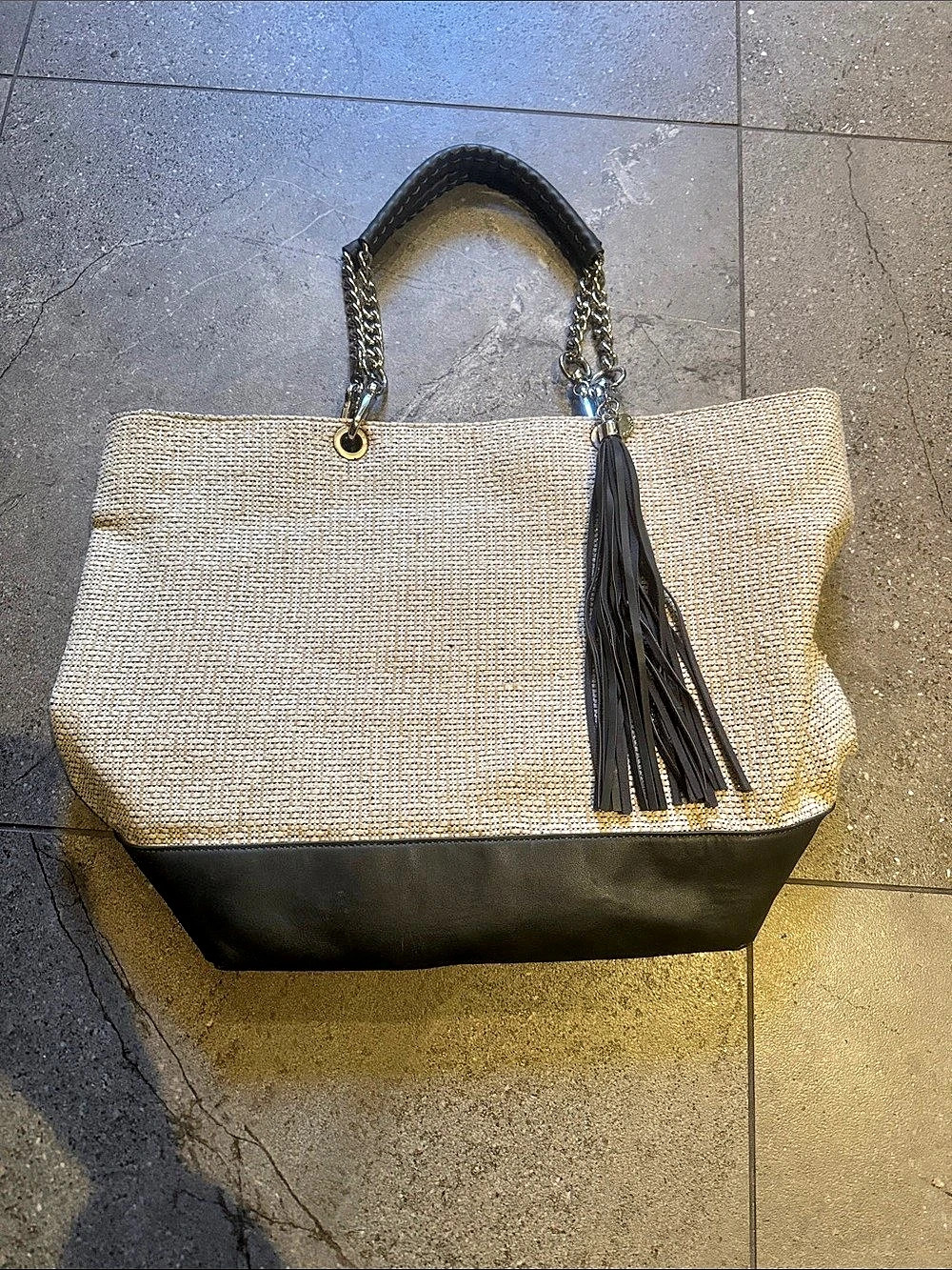 Tote Bag in grey & Beige